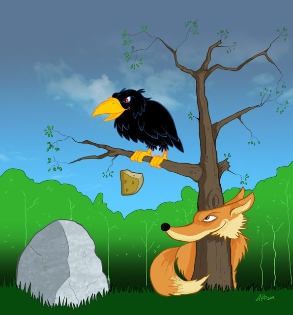 Le Corbeau et le Renard en français et en arabe 4