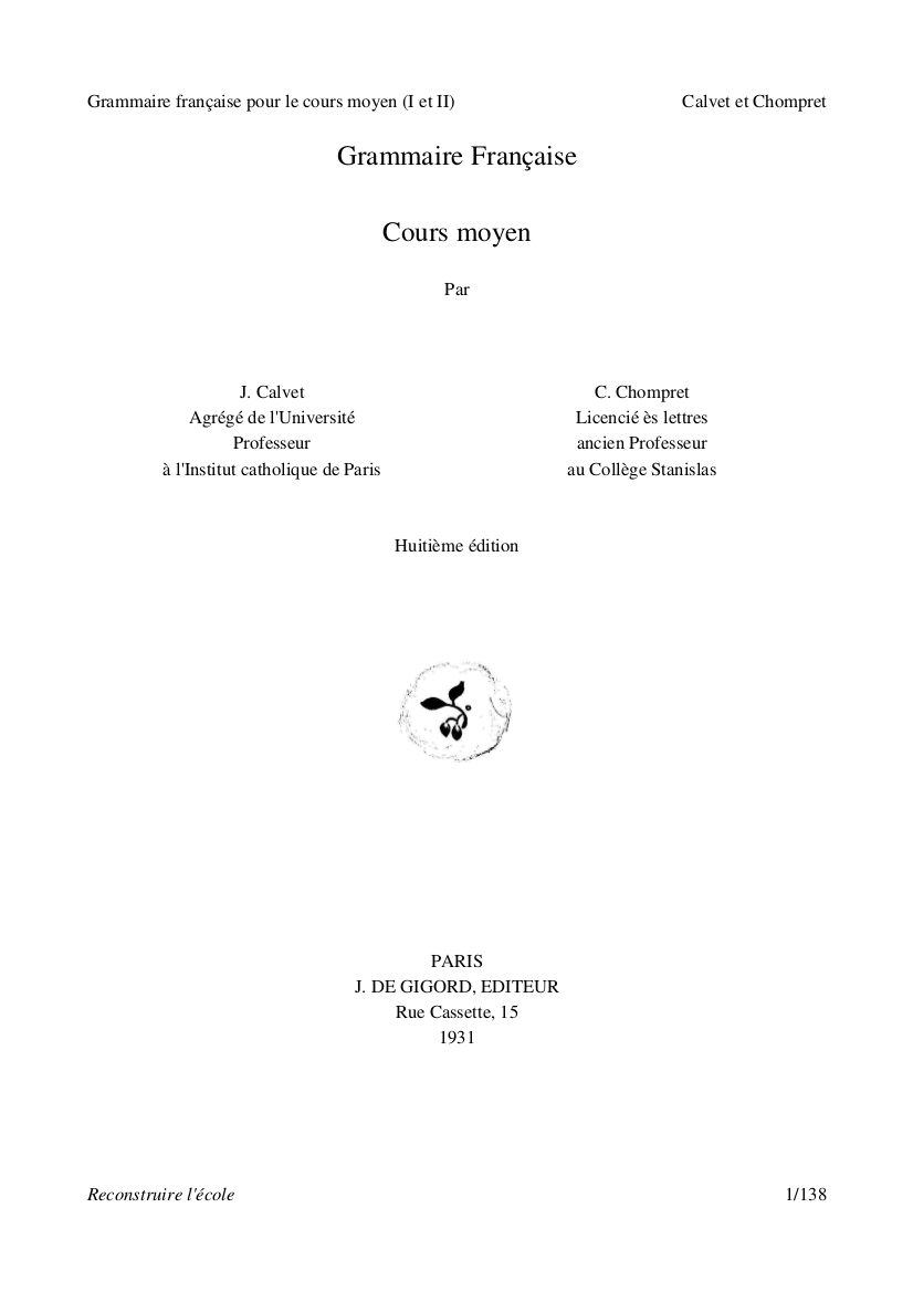 Grammaire française cours moyen PDF 7