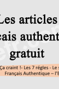 Les articles du site Français Authentique