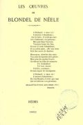 Les Oeuvres de Blondel de Néele PDF