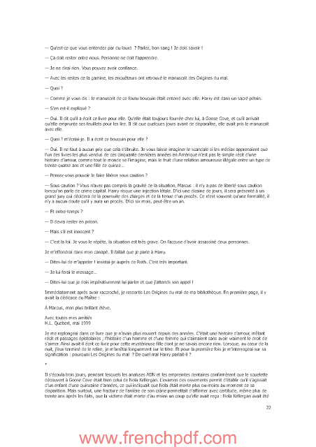 Télécharger La Vérité sur l'Affaire Harry Quebert PDF Gratuit