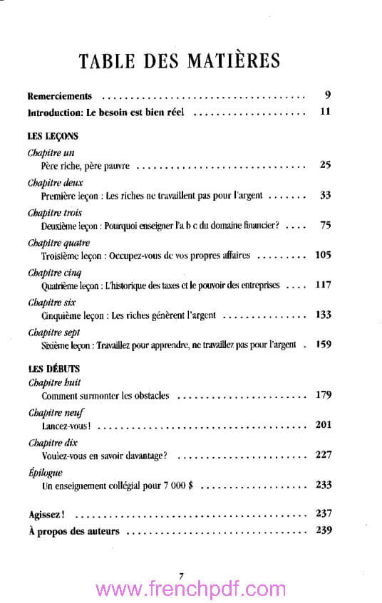 Table de matières Père riche père pauvre Père Riche Père Pauvre PDF - Table de Matière - FrenchPDF - téléchargement gratuit