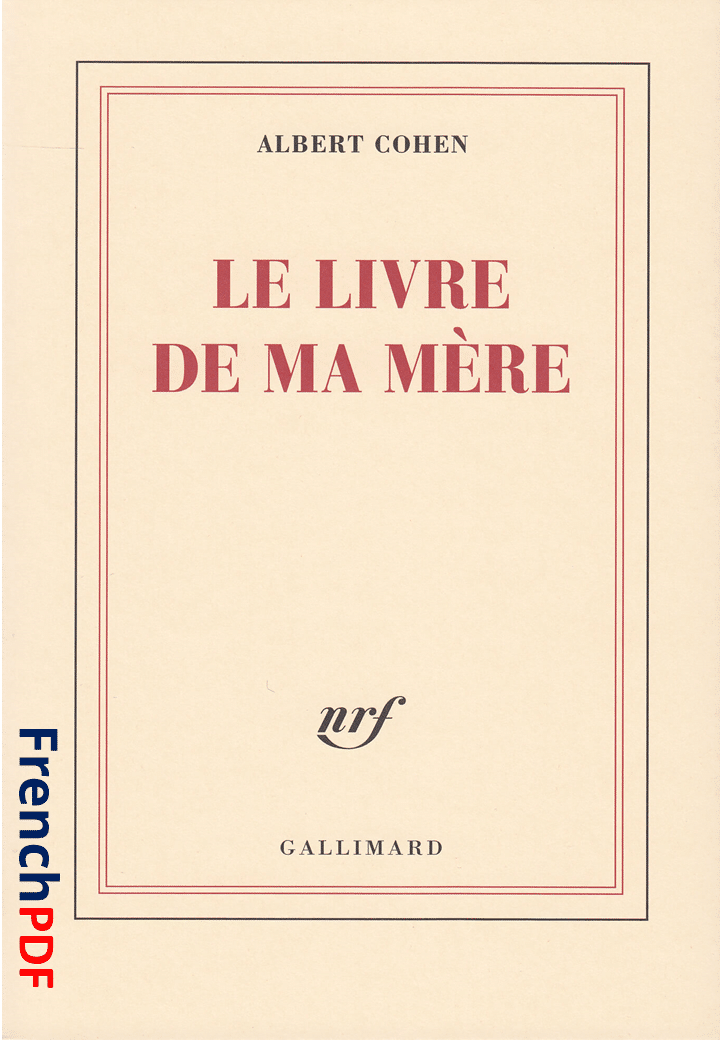 Le Livre de ma Mere pdf gratuit
