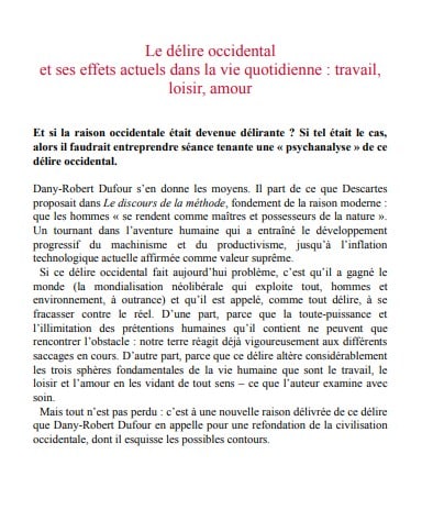 Le Delire Occidental image 1