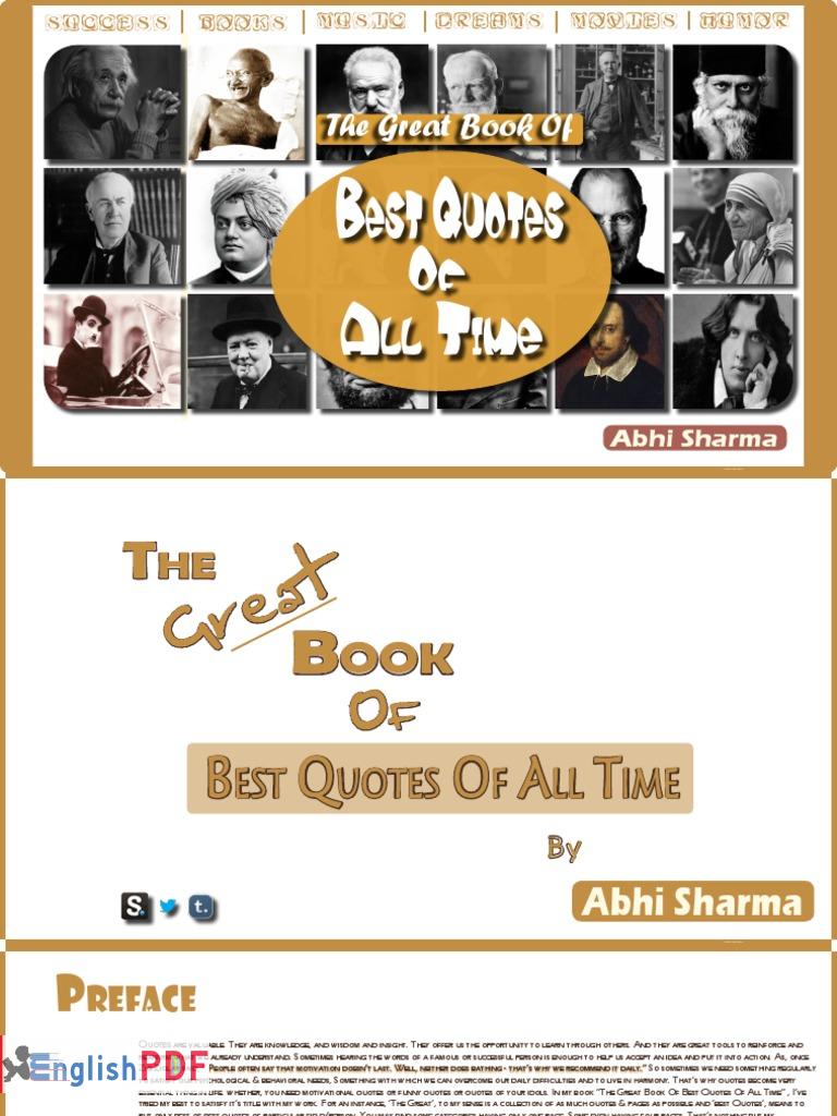 The Great Book Of Best Quotes Of All Time PDF Abhi Sharma EnglishPDF The Great Book Of Best Quotes Of All Time PDF Abhi Sharma EnglishPDF