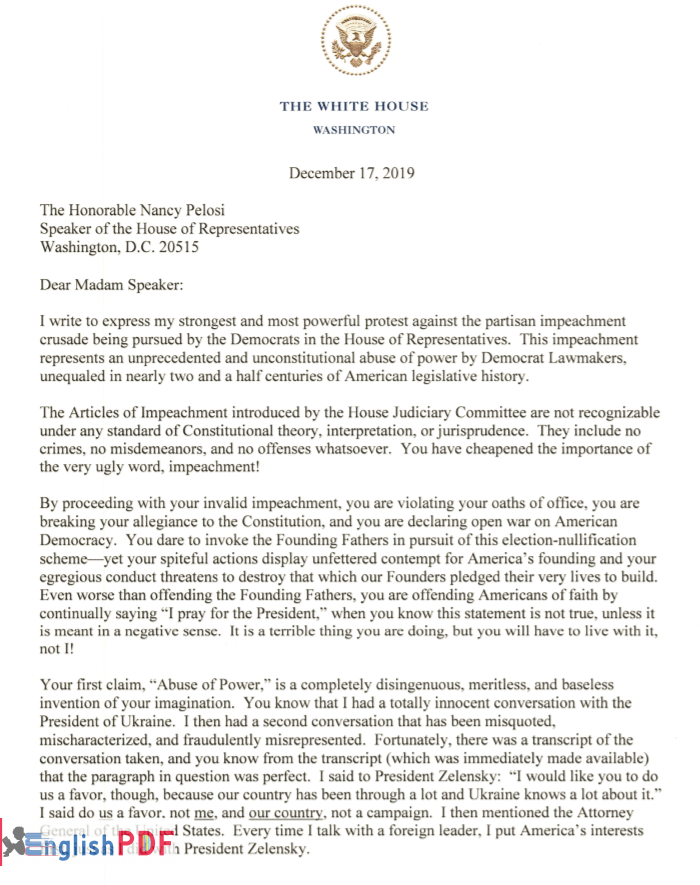trump letter to pelosi pdf trump letter to pelosi pdf